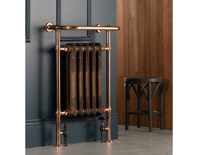 Rococo Heated Towel Rail Copper